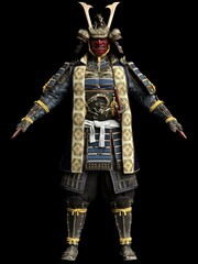 Software rendering Japanese armor samurai