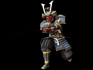 Obraz na płótnie Canvas Software rendering Japanese armor samurai