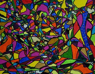 Art backgrounds oil painting Abstract Triangle Curve Square from thailand