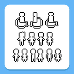 Pixel art set of toilet symbols.