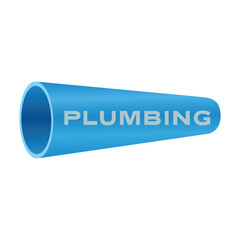 Plumbing company logo. Water pipe symbol on white background. Vector illustration design.