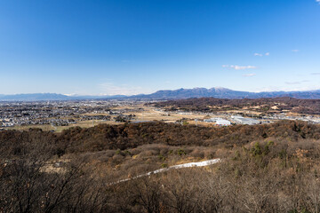 太田金山　馬場下通路　登山ルートからの風景　赤城山方面　群馬県　太田市