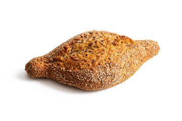 Baked goods made of wheat flour, with a crisp crust on a white background