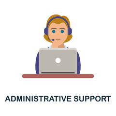 Administrative Support flat icon. Color simple element from freelance collection. Creative Administrative Support icon for web design, templates, infographics and more