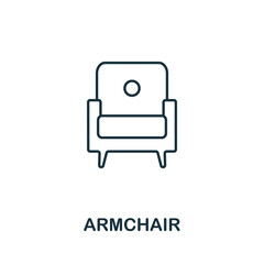 Armchair icon. Simple illustration from furniture collection. Creative Armchair icon for web design, templates, infographics