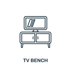 Tv Bench icon. Simple illustration from furniture collection. Creative Tv Bench icon for web design, templates, infographics