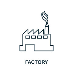 Obraz premium Factory icon. Simple element from global warming collection. Creative Factory icon for web design, templates, infographics and more