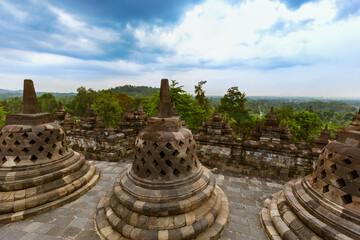 Fototapeta na wymiar Borobudur Buddist Temple - island Java Indonesia