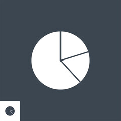 Pie Chart related vector glyph icon. Isolated on black background. Vector illustration.