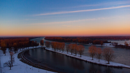 The Rhein at Karlsruhe by Sunrise. Beautiful colours 