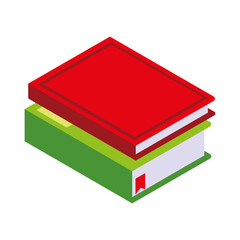 stack of book learning icon isometric style