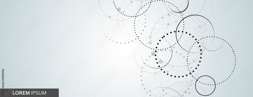 Aufkleber Vector design template with connect dotted circle. Dotted connect cover illustration. Abstract background set. Global network