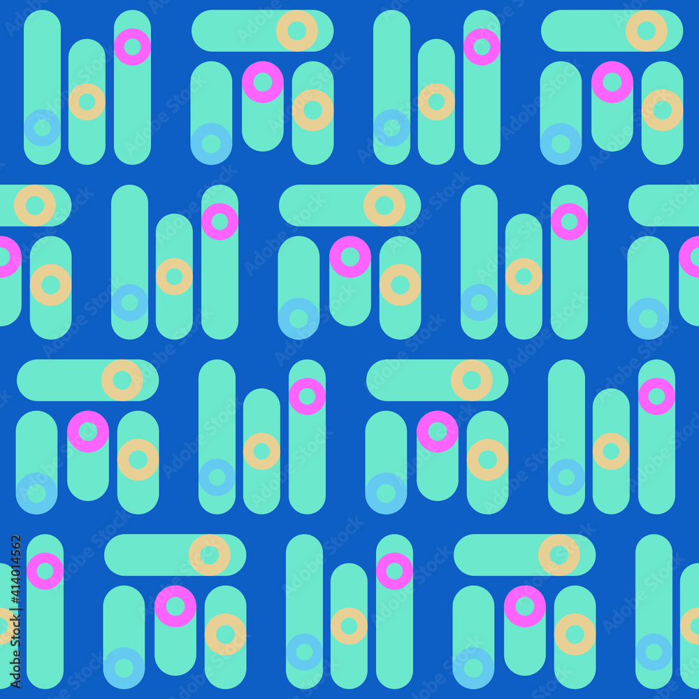 Aufkleber spring seamless geometric pattern with the image of circles, ovals, tori. vector design for web bann