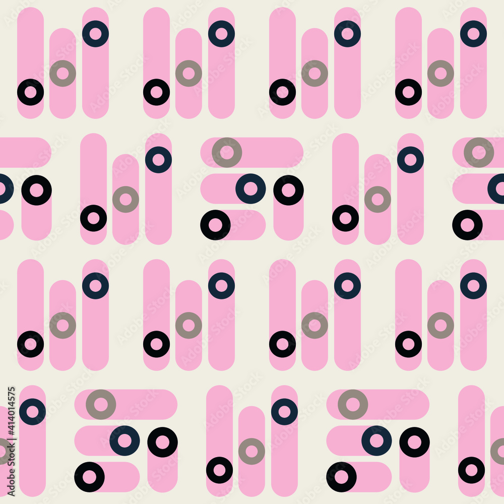 Poster spring seamless geometric pattern with the image of circles, ovals, tori. vector design for web bann