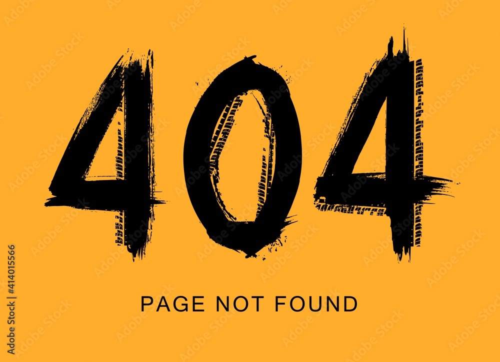 Poster 404 error, page not found in grunge style made of vector offroad tire prints. website under maintena