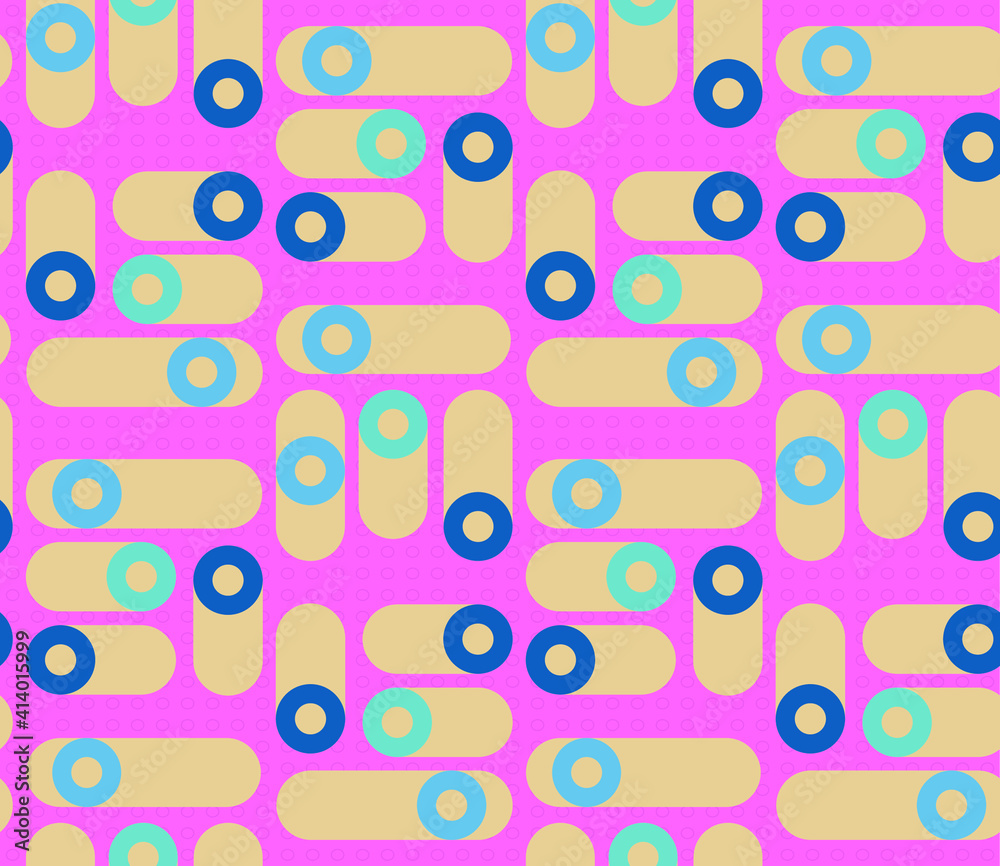 Poster spring seamless geometric pattern with the image of circles, ovals, tori. vector design for web bann