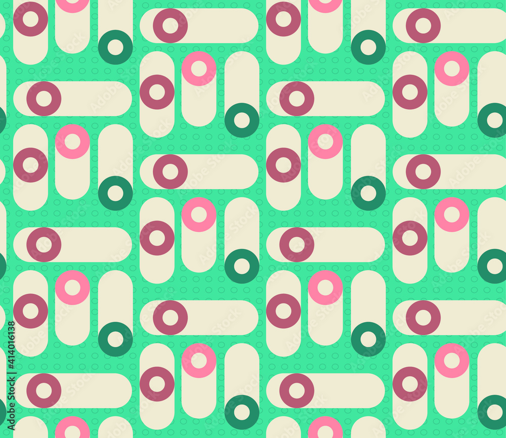 Poster spring seamless geometric pattern with the image of circles, ovals, tori. vector design for web bann