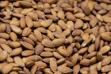 peeled almonds closeup. almonds dry seeds For background.