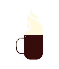 hot coffee cup beverage icon isolated design