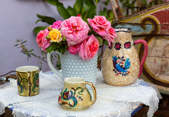 Bouquets of flowers in the beach