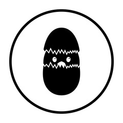 Easter Chicken In Egg Icon