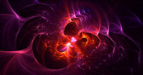 3D rendering abstract colorful fractal light background