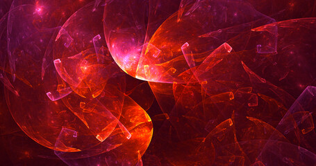 3D rendering abstract multicolor fractal light background