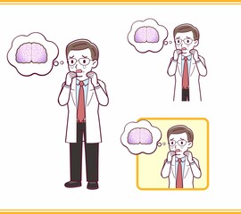 Elderly male doctor in a lab coat_I2