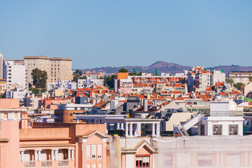 Aerial view of old town Lisbon, Portugal