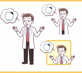 Elderly male doctor in a lab coat_I2