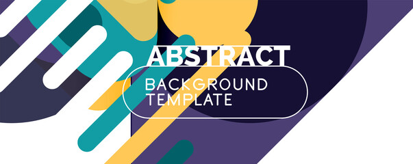 Modern geometric round shapes and dynamic lines, abstract background. Vector illustration for placards, brochures, posters and banners