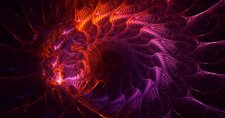 3D rendering abstract multicolor fractal light background