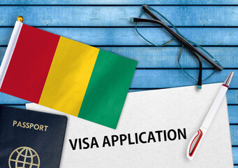 Visa application form and flag of Guinea