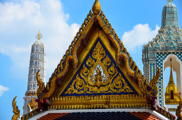 The view of the Grand Palace in Bangkok in Thailand showing the temple and its surroundings