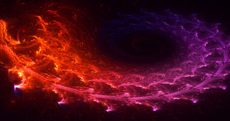 3D rendering abstract colorful fractal light background