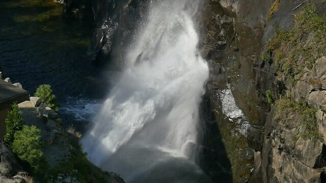 Yosemite National Park Hetch Hetchy Dam 96fps Slow Motion Dam water release California USA