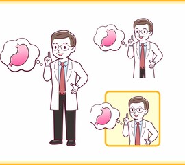 Elderly male doctor in a lab coat_I2