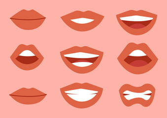 Set of Women Lips