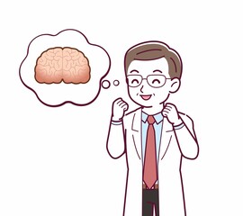 Elderly male doctor in a lab coat_I2