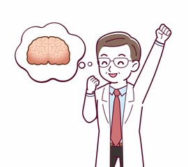 Elderly male doctor in a lab coat_I2