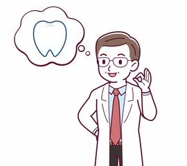 Elderly male doctor in a lab coat_I2