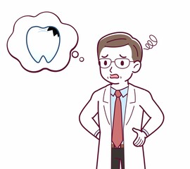 Elderly male doctor in a lab coat_I2