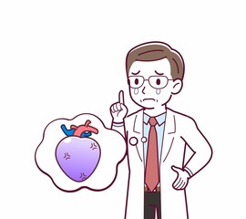 Elderly male doctor in a lab coat_I2