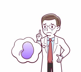 Elderly male doctor in a lab coat_I2