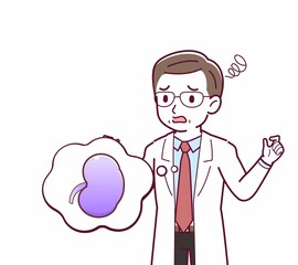 Elderly male doctor in a lab coat_I2