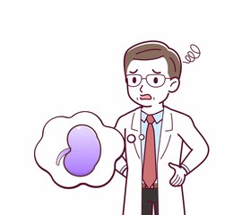 Elderly male doctor in a lab coat_I2