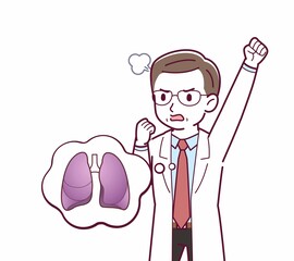 Elderly male doctor in a lab coat_I2