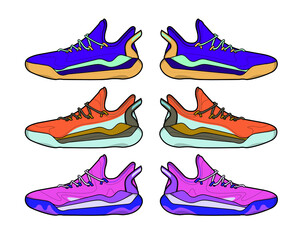 Sports basketball shoes design vector template