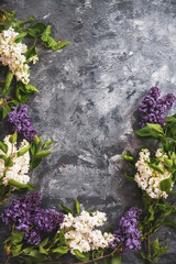 Texture background with bright flowers of lilac for the cover of the notebook diary or congratulations on the woman's holiday