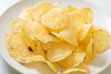Fototapeta na wymiar potato chips with sour cream